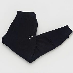 Gymshark Black Jogger Pants with White Logo Accent